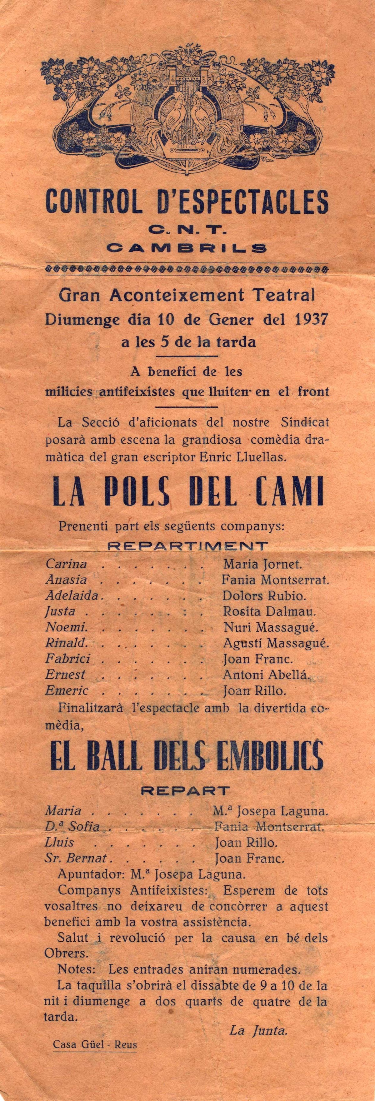 teatre milicies cambrils 1937