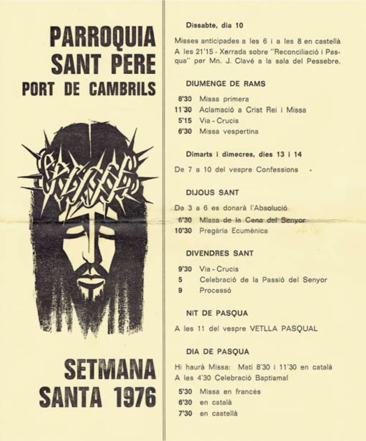 setmana santa sant pere 1976