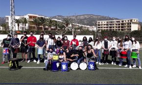 Els timbalers de la Farnaca fan un taller de percussió a l'institut de Berenguer d'Entença de l'Hospitalet de l'Infant