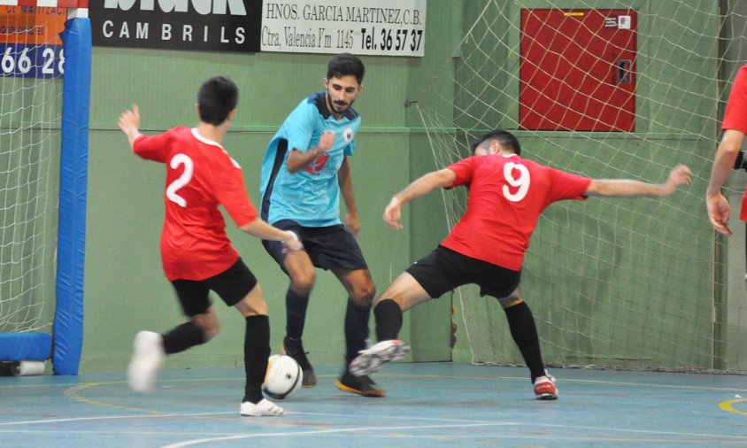 Imatge del partit disputat entre el Mediterrani i el Futsal Valls, corresponent a la primera volta de la competició