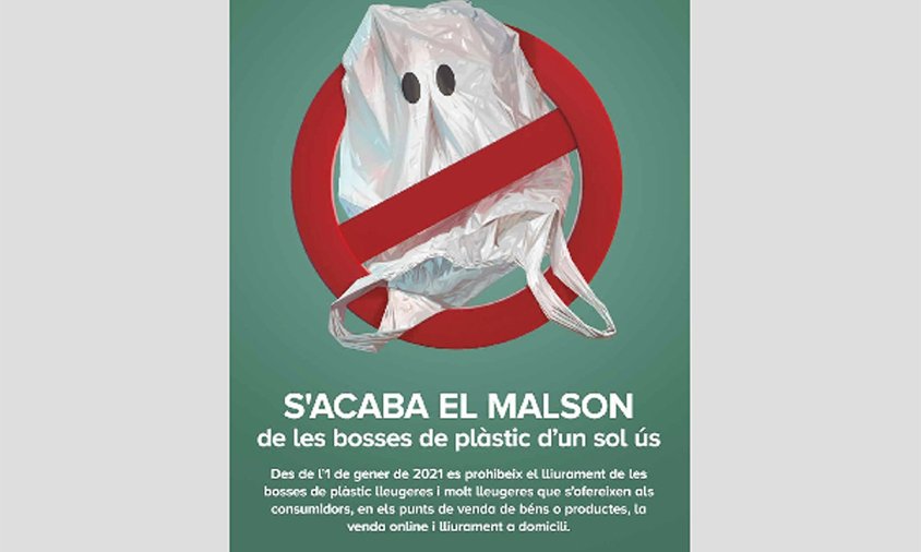 Cartell de la campanya en favor de la reducció de bosses de plàstic d'un sol ús