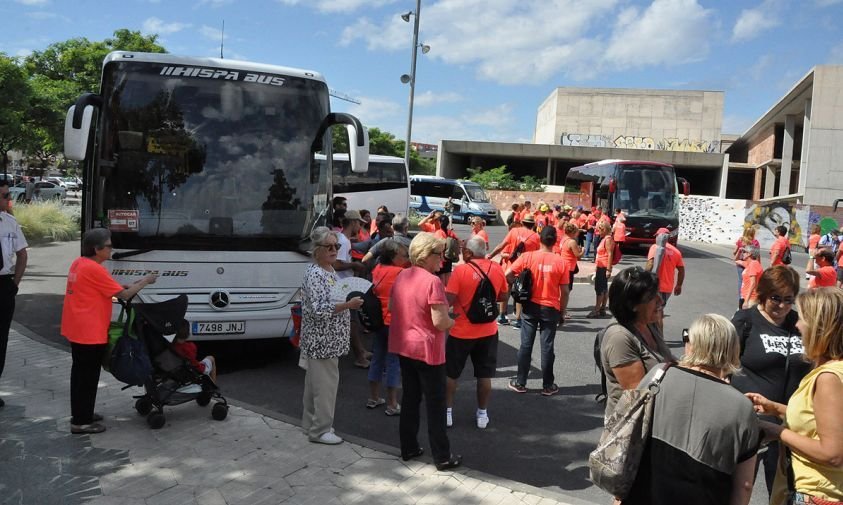 Autocars a l'estació de busos de Cambrils per assistir a la manifestació de la Diada de 2018