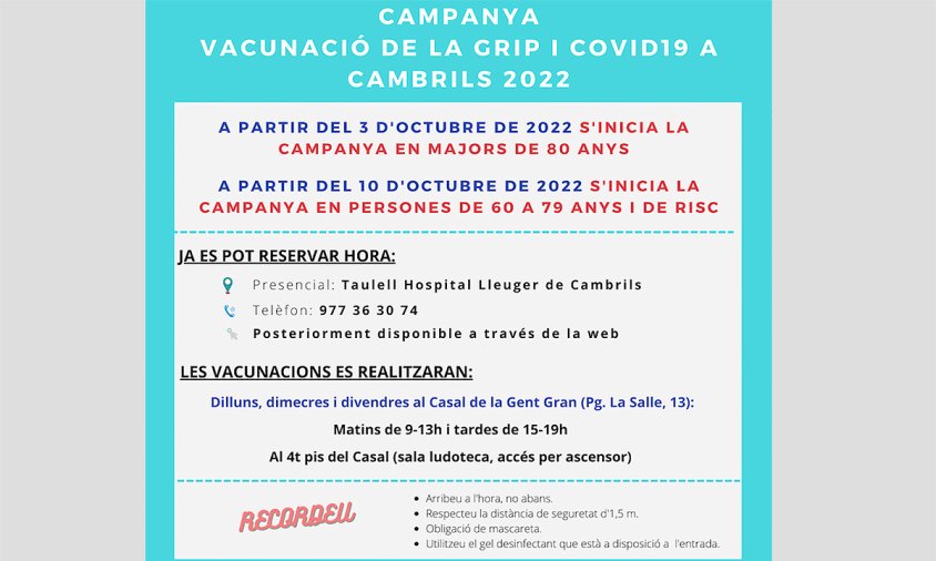 Cartell de la campanya de vacunació