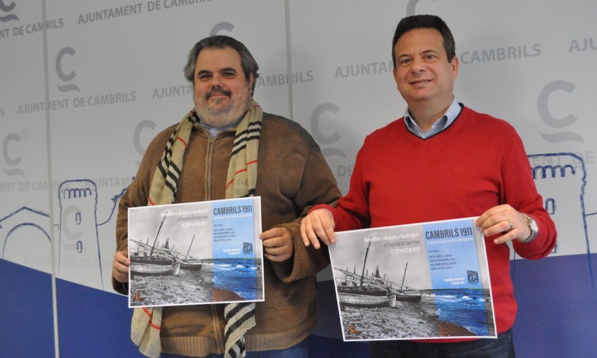 Carlos Ivan Borràs i l'alcalde Oliver Klein, ahir, en la roda de premsa de presentació del concert