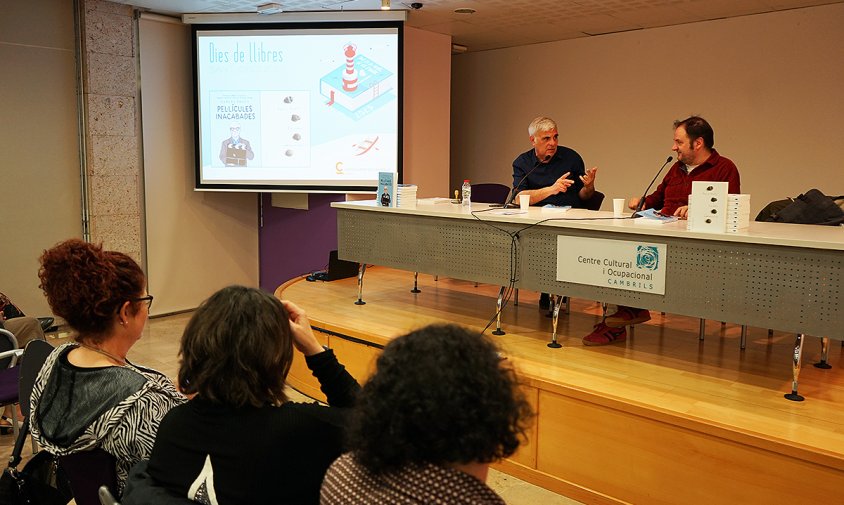 Carles Prats i Francesc Miralles, a la conversa literària d'ahir al Centre Cultural