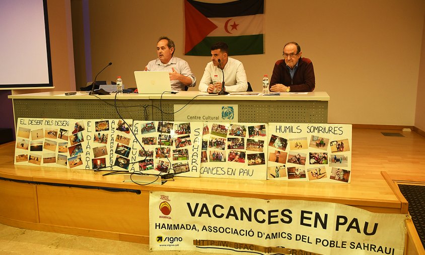 Jaume Duran, Marc Luque i Francisco, en l'acte d'ahir al Centre Cultural