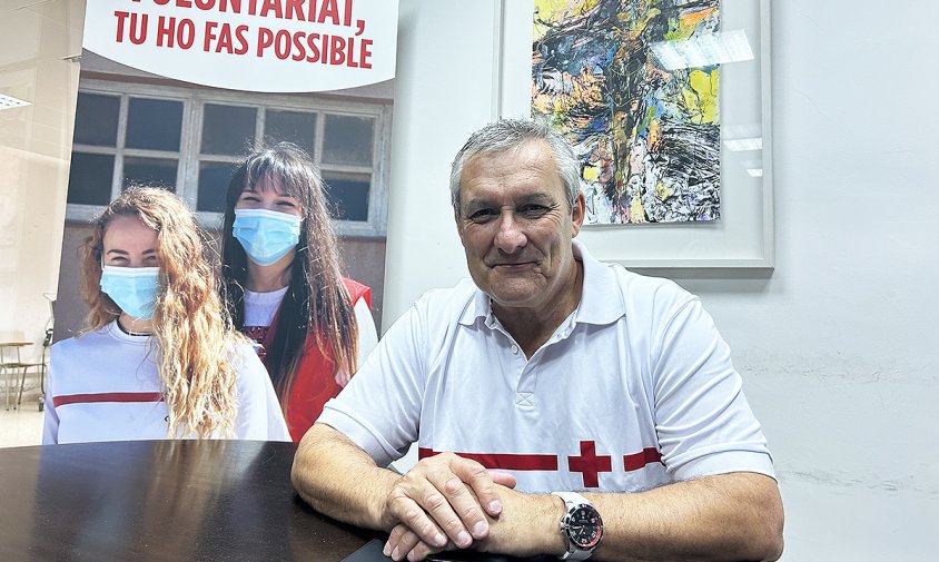 Marc Fargas, ahir, a la seu de Creu Roja Cambrils