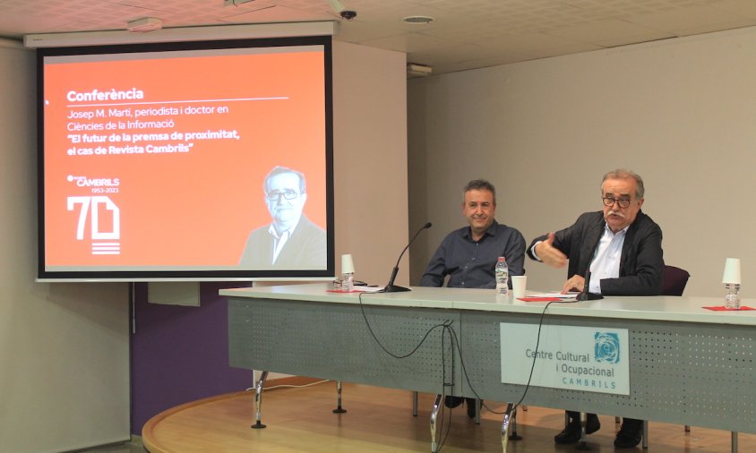 Josep M. Martí durant la seva conferència