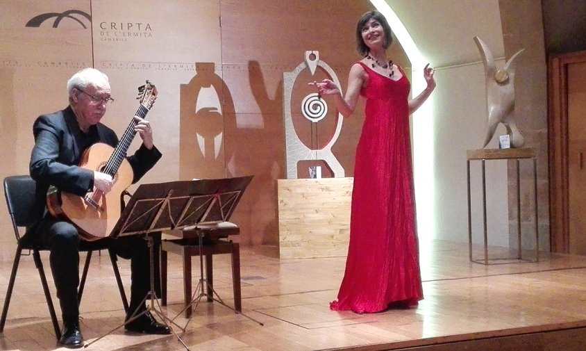 Jaume Torrents i Marisa Martins en el concert d'aquest passat diumenge a la Cripta