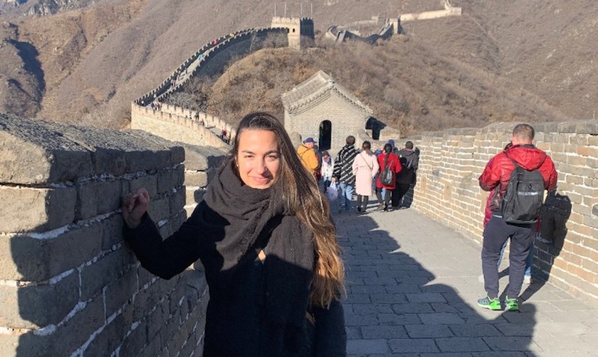 La cambrilenca Tania Nolla a la Gran Muralla Xinesa