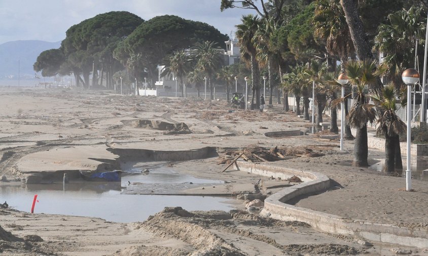 Imatge dels efectes del temporal Glòria al litoral de Llevant, el passat 22 de gener