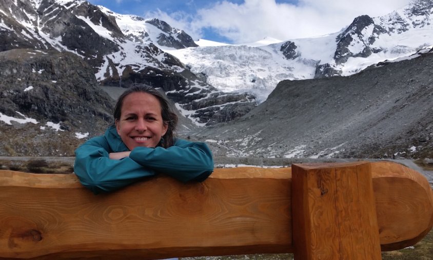 Núria Piñol en una excursió al glaciar de Moiry al cantó del Valais (Suïssa)