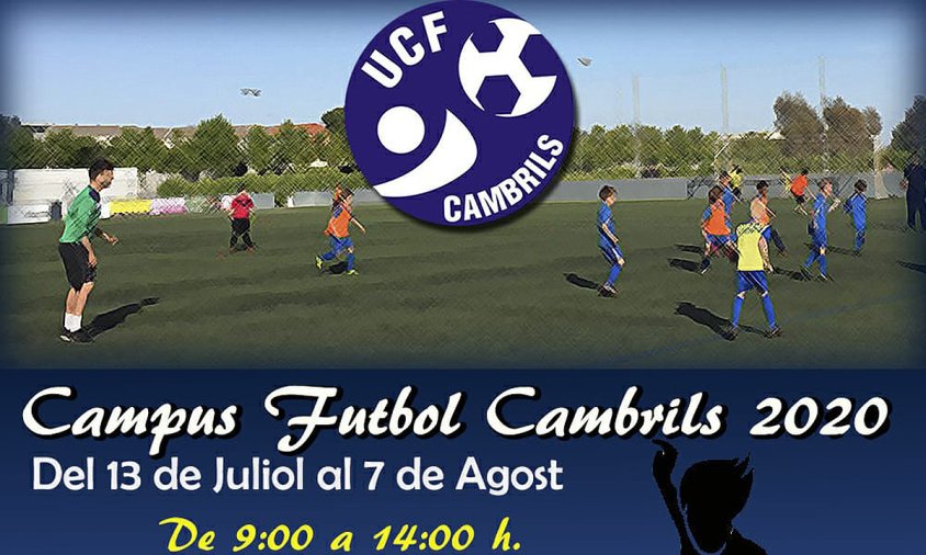 Cartell del campus de futbol del Cambrils Unió