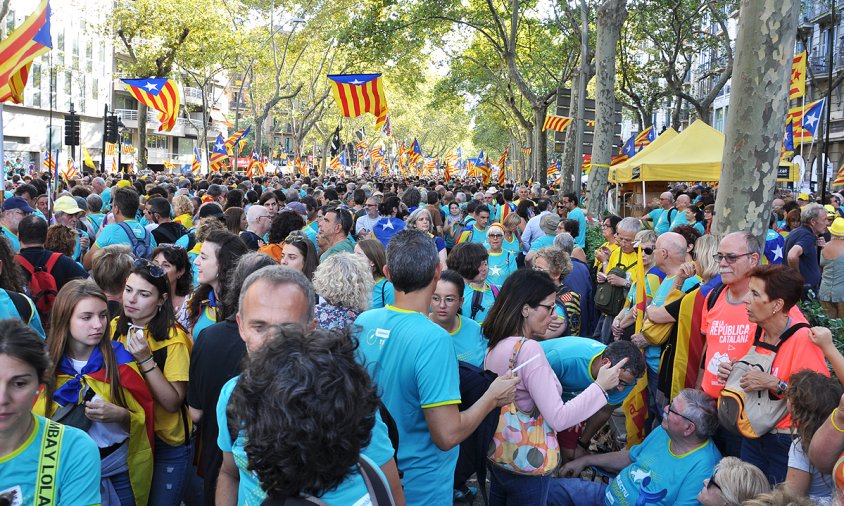Imatge de la manifestació de la Diada de l'any passat, a la Gran Via de Barcelona