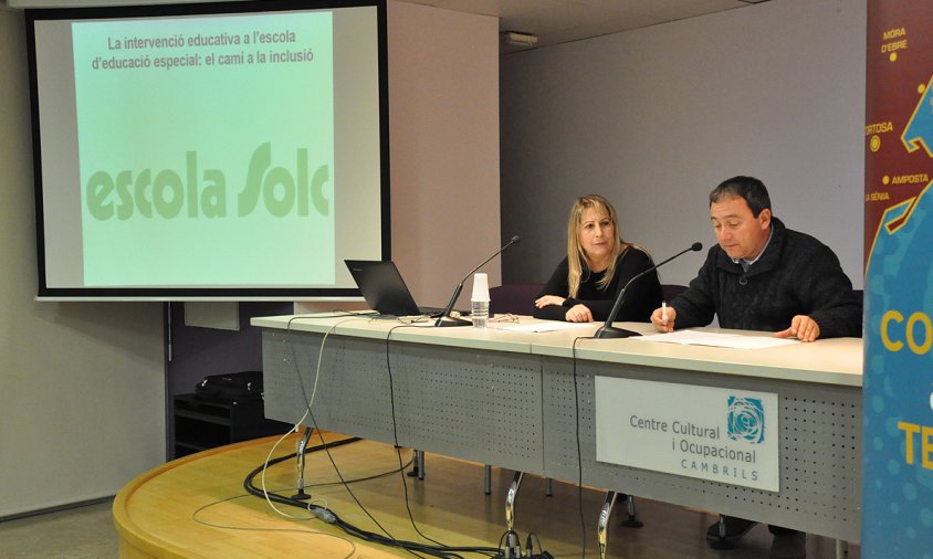 Blanca Mas i Gerard Martí, a la conferència d'ahir al vespre al Centre Cultural