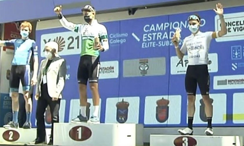 Edgar Curto, al podi del Campionat de Galícia de ciclisme