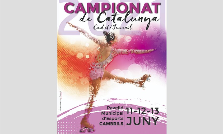 Cartell del campionat de Catalunya de patinatge artístic que tindrà lloc a Cambrils aquest cap de setmana