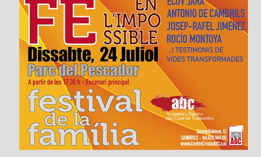 Cartell del Festival de la Família de l'Assemblea Bíblica del Camp de Tarragona a Cambrils
