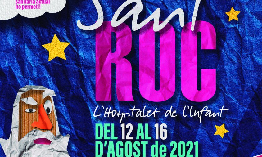 Detall del cartell de la Festa Major de Sant Roc, a l'Hospitalet de l'Infant