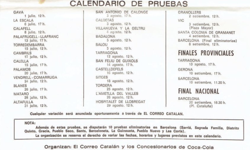 Fulletó del «XX Concurso Nacional de Castillos y esculturas de arena» / Any 1978