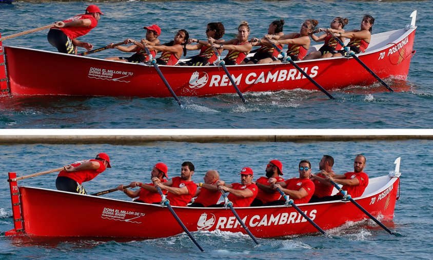 Tripulacions del Club Rem Cambrils participants a la regata