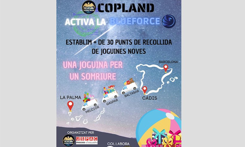 Cartell de la campanya de recollida de joguines per als xiquets i xiquetes de l'illa de La Palma