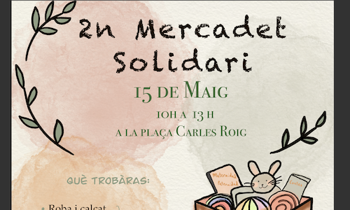 La plaça Carles Roig acollirà una nova edició del mercadet solidari de roba i articles de criança
