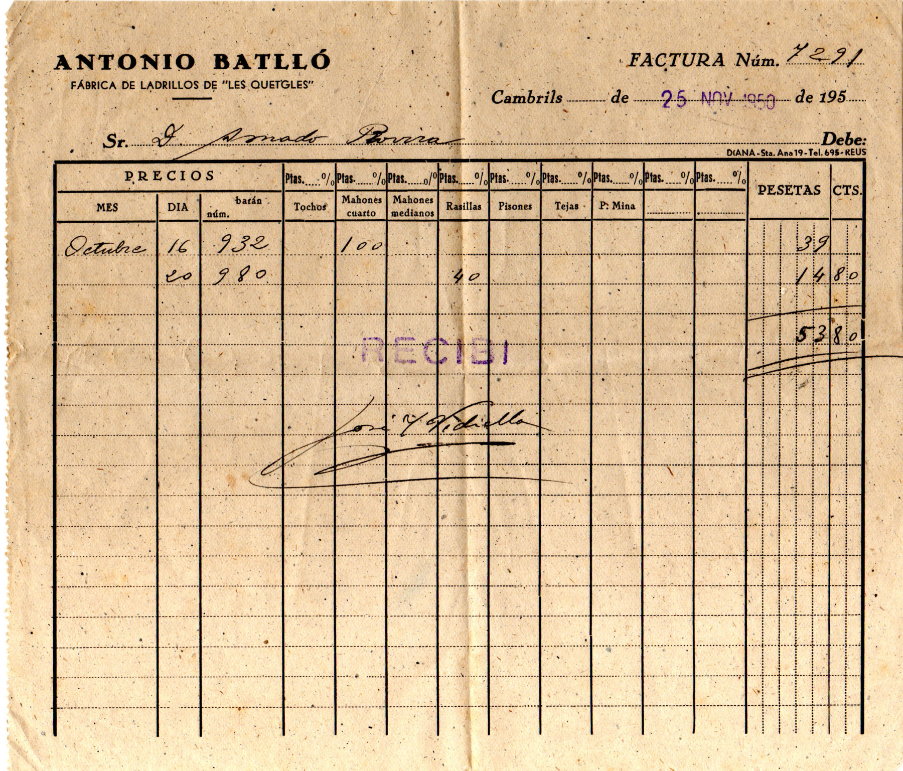 fabrica totxos antonio batllo cambrils