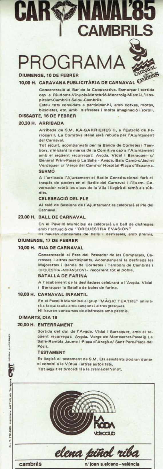 carnaval cambrils 1985