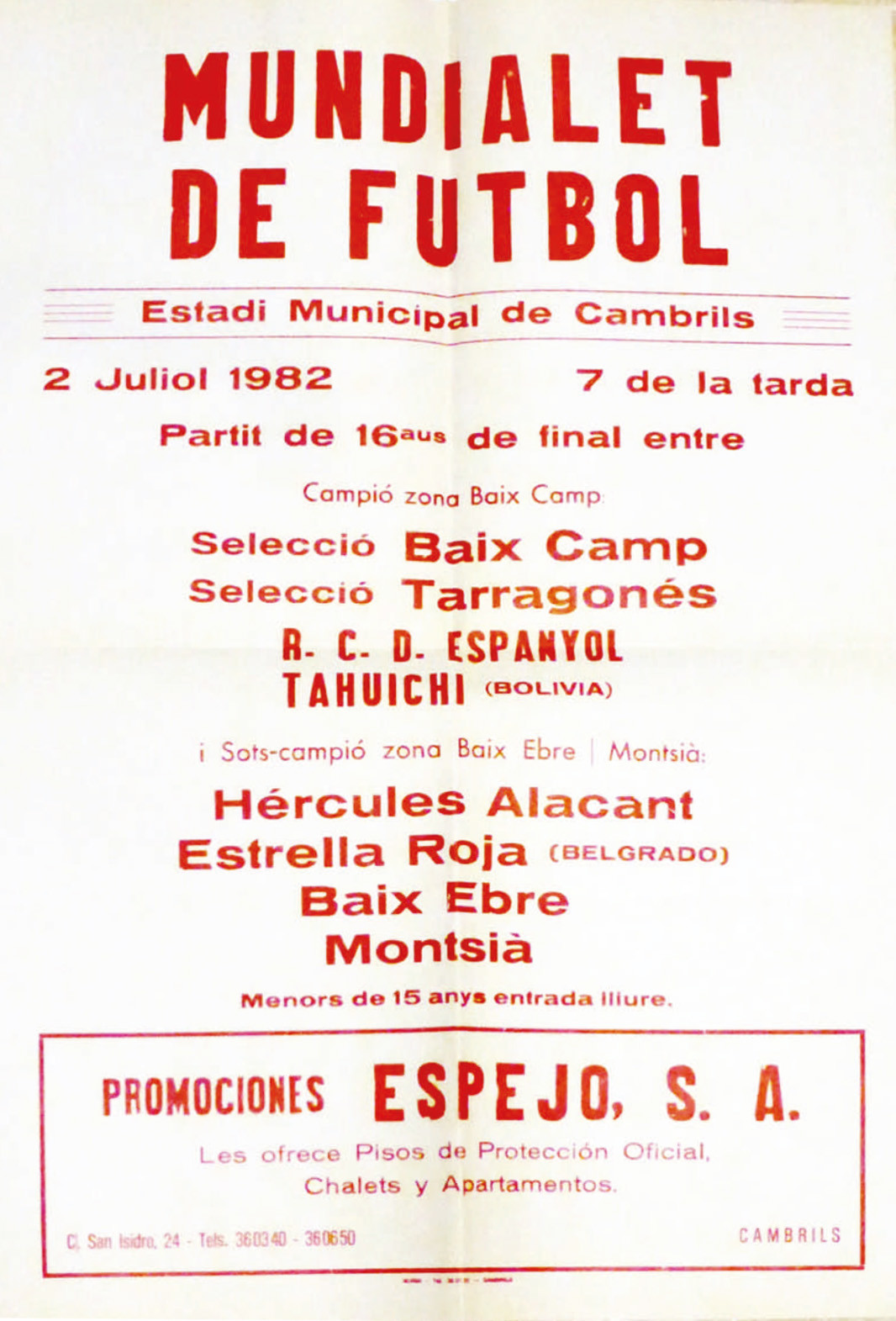 mundialet futbol cambrils 1982