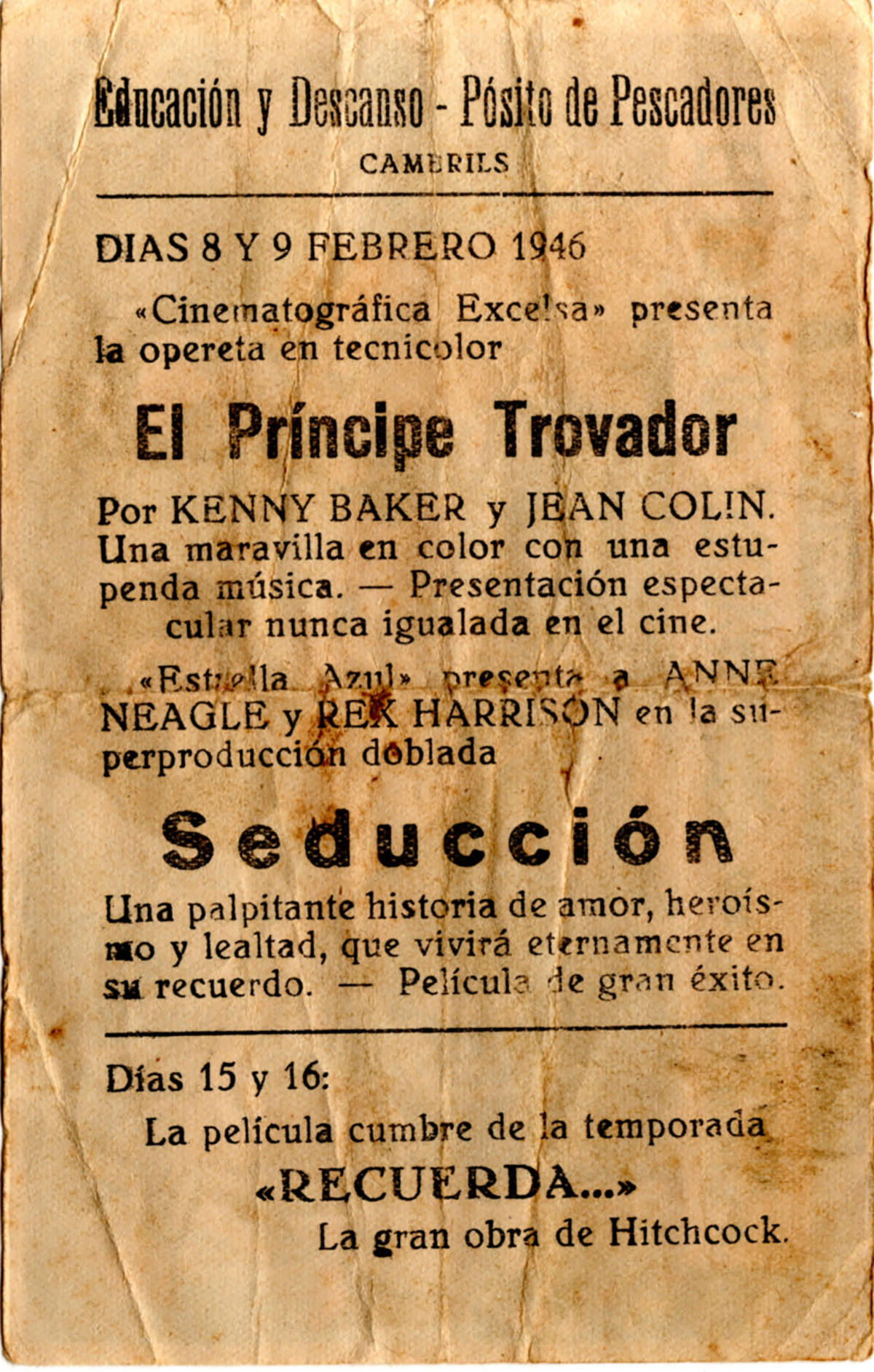 el principe trovador 1946 cinema cambrils