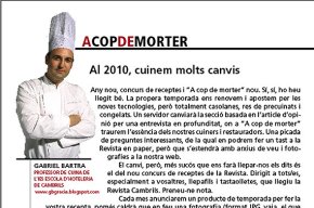 Un dinar o un sopar per a dues persones en un restaurant cambrilenc serà el premi del nou concurs de cuina de Revista Cambrils