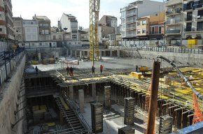 Les obres de l'aparcament de la plaça del Pòsit avancen a bon ritme