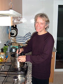 Risotto amb maduixes, formatge blau i gambes