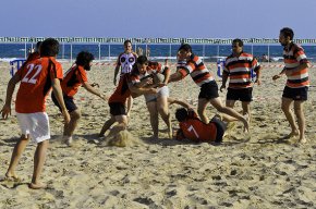 La platja del Regueral, escenari del torneig II Memorial Ion Hincu de Rugby 7