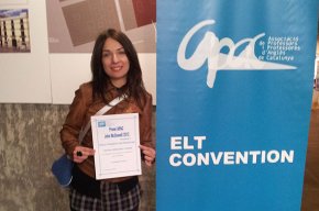 La professora d'anglès de l'escola La Bòbila, Cristina Fernández, guanya el segon premi del concurs de treballs de recerca John McDowell Award