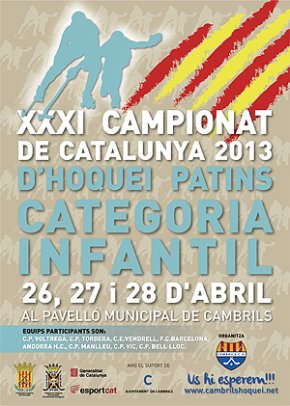 Cambrils acollirà, aquest cap de setmana, el 31è campionat de Catalunya dhoquei patins infantil