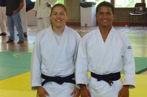 Virgínia Giménez i Yeison Adonis, nous cinturons negres del Club de Judo Dojo Cambrils