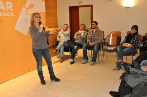 L'acte d'ERC "Votar és democràcia", omple la sala d'actes de la Cooperativa Agrícola