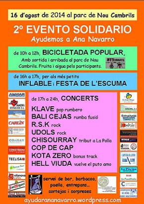 El parc del Nou Cambrils acollirà, dissabte, el segon esdeveniment solidari Ajudem a Ana Navarro