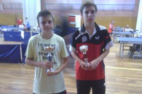 Pablo Alday i Miquel Alsina del CTT Cambrils, primer i tercer al Torneig de Santa Tecla 2014 de tennis taula