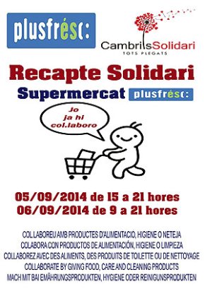 Nou recapte d'aliments de l'associació Cambrils Solidari als supermercats Plus Fresc