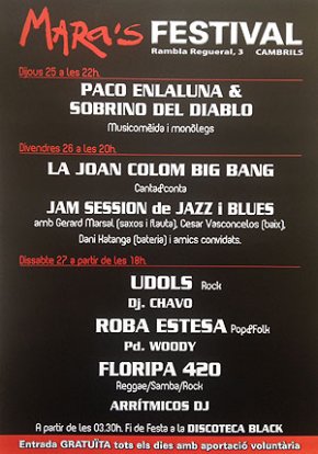 El Mara's Bar Cultural tanca les seves portes amb un festival d'actuacions durant tres dies