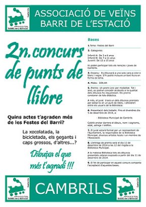 Segona edició del Concurs de dibuix de punts de llibre de l'Associació de veïns del barri de l'Estació