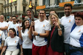 Kilian Vera, darrer relleu de la torxa dels Special Olympic 2014 Barcelona-Calella