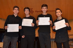 El Quartet de Saxos de lEscola Municipal de Música guanya el primer premi Higini Anglès en categoria juvenil 