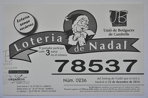 La Unió de Botiguers reparteix 79.200 euros i Podem Cambrils 7.000 del sorteig de la Loteria de Nadal