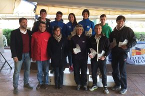 Domini de l'equip de làser del Club Nàutic Cambrils a la regata Carnaval de Vilanova