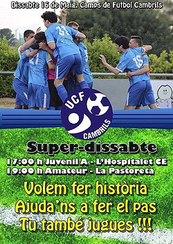 El juvenil de Preferent del Cambrils Unió es juga l'ascens a Nacional en el partit d'aquest dissabte a l'estadi municipal
