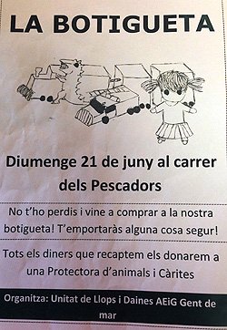 Llops i Daines de l'Agrupament Escolta Gent de Mar munten una parada d'objectes de segona mà, aquest proper diumenge